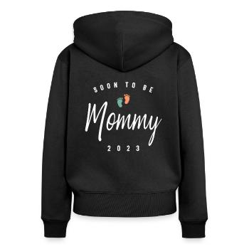 Womens Mom Soon To Be Mommy 2023 Mother Pregnant - Women's Premium Organic Zip Hoodie - black - Back - Julia (174cm)