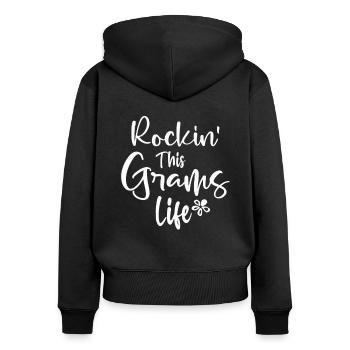 Rockin' this Grams Life - Funny Grandma - Women's Premium Organic Zip Hoodie - black - Back - Julia (174cm)