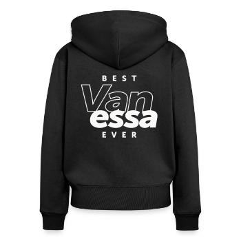 Die beste Vanessa aller Zeiten - Name Vanessa - Frauen Premium Bio Zip Hoodie - Schwarz - Hinten - Julia (174cm)