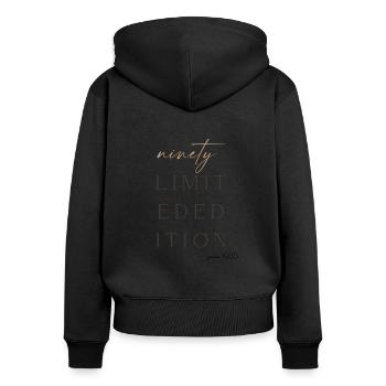 90th Birthday limited edition since 1935 Gift - Women's Premium Organic Zip Hoodie - black - Back - Julia (174cm)