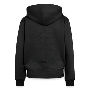 les meilleurs naissent en décembre / Décembre 2005 - Sweat à capuche zippé Premium bio Femme - noir - Dos - Julia (174cm)