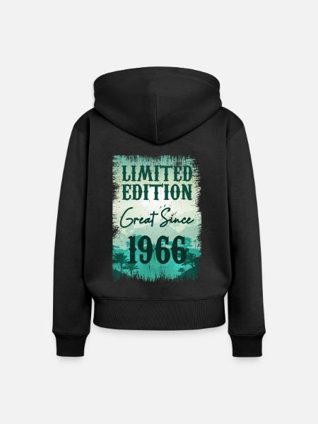 Einzigartig seit 1966 - Frauen Premium Bio Zip Hoodie - Schwarz
