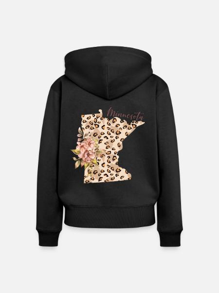 Minnesota Leopard Staat Minnesota - Frauen Premium Bio Zip Hoodie - 