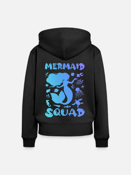 Meerjungfrauen-Trupp - Frauen Premium Bio Zip Hoodie - Schwarz