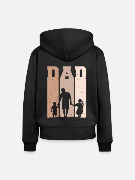 Außergewöhnlicher Vater - Frauen Premium Bio Zip Hoodie - Schwarz