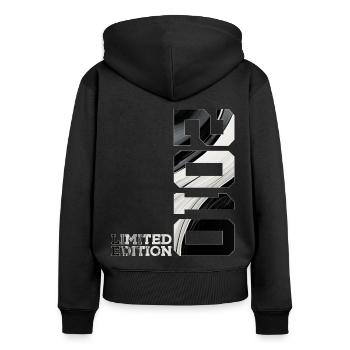 16. GEBURTSTAG LIMITED EDITION 2010 - Frauen Premium Bio Zip Hoodie - Schwarz - Hinten - Julia (174cm)