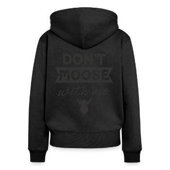 Ne m’embête pas - Sweat à capuche zippé Premium bio Femme - noir - Dos - Julia (174cm)