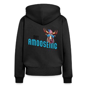 Orignal frais non amossant - Sweat à capuche zippé Premium bio Femme - noir - Dos - Julia (174cm)