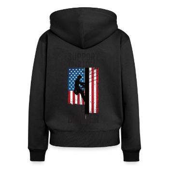 Support Your Local Pole Dancer Lineman - Women's Premium Organic Zip Hoodie - black - Back - Julia (174cm)
