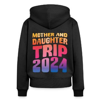 Voyage Mère Et Fille 2024 - Sweat à capuche zippé Premium bio Femme - noir - Dos - Julia (174cm)