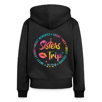 Great Laughs Sisters Trip 2024 - Women's Premium Organic Zip Hoodie - black - Back - Julia (174cm)