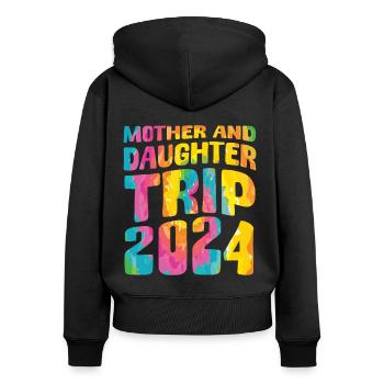 Voyage Mère Et Fille 2024 - Sweat à capuche zippé Premium bio Femme - noir - Dos - Julia (174cm)