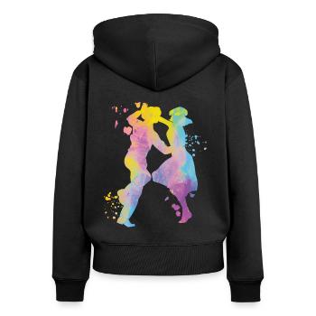 Dancing Swing 60s Boogie Woogie - Women's Premium Organic Zip Hoodie - black - Back - Julia (174cm)