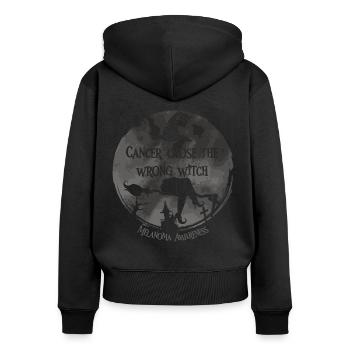 Le cancer a choisi l’essoreuse du cancer de la peau de sorcière - Sweat à capuche zippé Premium bio Femme - noir - Dos - Julia (174cm)