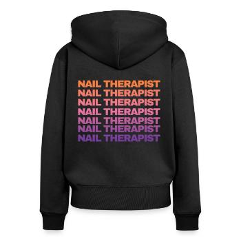 Nageltherapeutin Lustig Nailart Nail Tech - Frauen Premium Bio Zip Hoodie - Schwarz - Hinten - Julia (174cm)