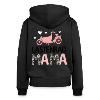 Vélo Cargo Maman Vélo Cargobike - Sweat à capuche zippé Premium bio Femme - noir - Dos - Julia (174cm)