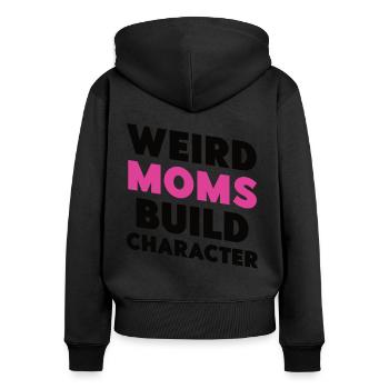 Les mamans bizarres construisent leur caractère - Sweat à capuche zippé Premium bio Femme - noir - Dos - Julia (174cm)