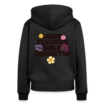 Weird Teachers Funny School Teachers - Women's Premium Organic Zip Hoodie - black - Back - Julia (174cm)