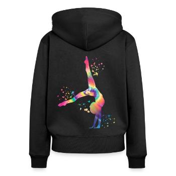 Gymnast With Floor Rhythmic Gymnastics - Women's Premium Organic Zip Hoodie - black - Back - Julia (174cm)