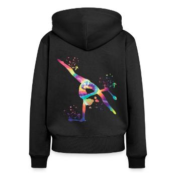 Gymnast With Clubs Rhythmic Gymnastics - Women's Premium Organic Zip Hoodie - black - Back - Julia (174cm)