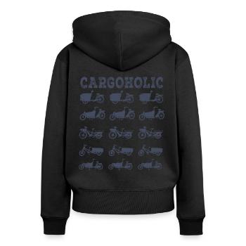 Cargoholic Cargo Bike Cargobike - Women's Premium Organic Zip Hoodie - black - Back - Julia (174cm)