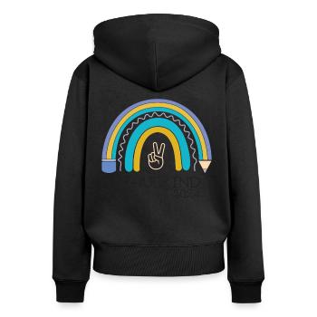 Rentrée scolaire 2024 - Sweat à capuche zippé Premium bio Femme - noir - Dos - Julia (174cm)