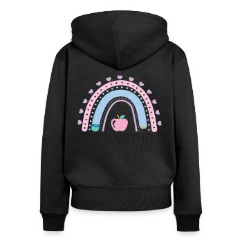 Schulanfang Erster Schultag Schulkind 2024 - Frauen Premium Bio Zip Hoodie - Schwarz - Hinten - Julia (174cm)