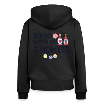 Bingo Mit Meinen Gnomies Lustiges Bingo - Frauen Premium Bio Zip Hoodie - Schwarz - Hinten - Julia (174cm)