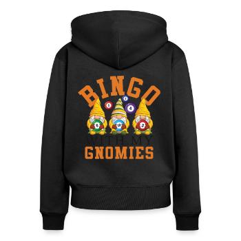 Bingo Mit Meinen Gnomies Lustiges Bingo - Frauen Premium Bio Zip Hoodie - Schwarz - Hinten - Julia (174cm)