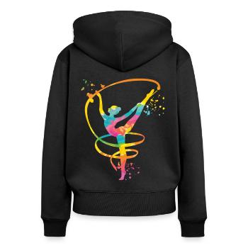 Gymnast With Band Rhythmic Gymnastics - Women's Premium Organic Zip Hoodie - black - Back - Julia (174cm)