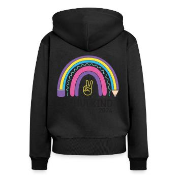 Schulanfang Erster Schultag Schulkind 2024 - Frauen Premium Bio Zip Hoodie - Schwarz - Hinten - Julia (174cm)