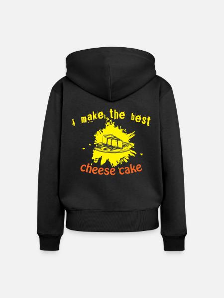 Käsekuchen - Frauen Premium Bio Zip Hoodie - Schwarz