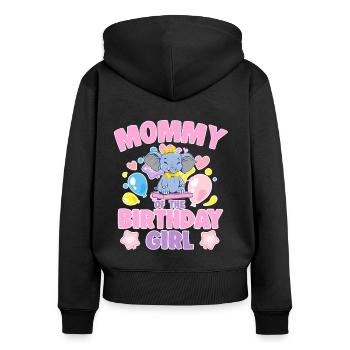 Mommy Of the Birthday Girl Elephant Family Party - Frauen Premium Bio Zip Hoodie - Schwarz - Hinten - Julia (174cm)