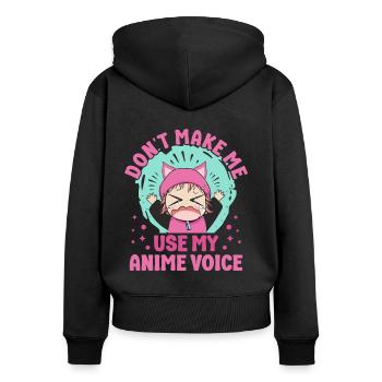 Cute Japanese Manga Women Girls Gift Otaku Kawaii - Frauen Premium Bio Zip Hoodie - Schwarz - Hinten - Julia (174cm)