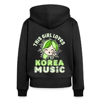 Korean Drama Enthusiast Exclusive Collection Gifts - Frauen Premium Bio Zip Hoodie - Schwarz - Hinten - Julia (174cm)