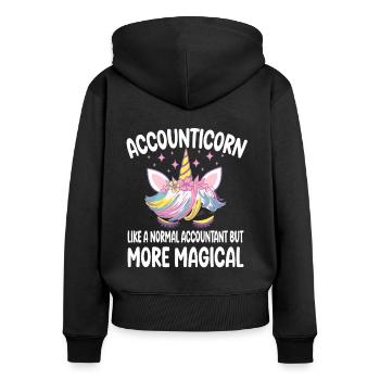 Comptabilité Comptable comme un comptable normal - Sweat à capuche zippé Premium bio Femme - noir - Dos - Julia (174cm)