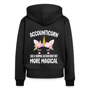 Comptabilité Comptable comme un comptable normal - Sweat à capuche zippé Premium bio Femme - noir - Dos - Julia (174cm)