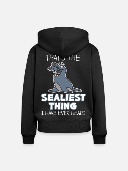 Seehund - Frauen Premium Bio Zip Hoodie - Schwarz
