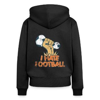 Torhüter Torwart Fußballspieler Fußbal Geschenk - Frauen Premium Bio Zip Hoodie - Schwarz - Hinten - Julia (174cm)