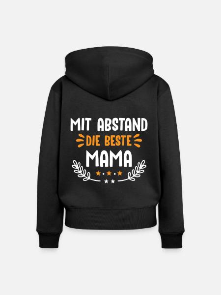 beste Mama - Frauen Premium Bio Zip Hoodie - Schwarz