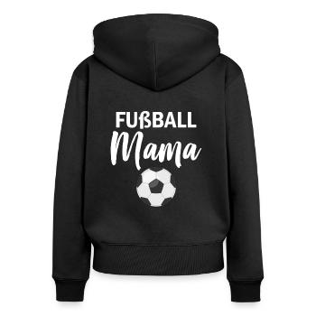 Fußball Mama - Frauen Premium Bio Zip Hoodie - Schwarz - Hinten - Julia (174cm)