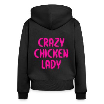 Hühnerzüchterin Landwirtin Farmerin Geschenk Huhn - Frauen Premium Bio Zip Hoodie - Schwarz - Hinten - Julia (174cm)