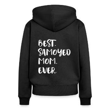 Samojede Samoyed - Sweat à capuche zippé Premium bio Femme - noir - Dos - Julia (174cm)