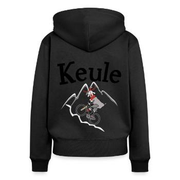 Keule Mtb Rentier - Frauen Premium Bio Zip Hoodie - Schwarz - Hinten - Julia (174cm)
