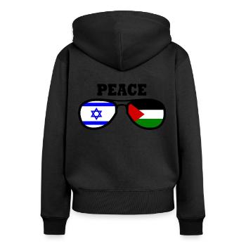 Peace for free palestine israel - Sweat à capuche zippé Premium bio Femme - noir - Dos - Julia (174cm)