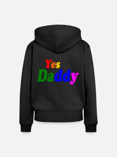 Yes daddy - Frauen Premium Bio Zip Hoodie - Schwarz