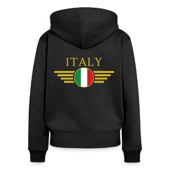 Ich liebe Italien Eleganz Stil Design T-Shirt - Frauen Premium Bio Zip Hoodie - Schwarz - Hinten - Julia (174cm)