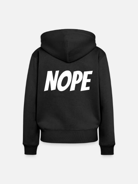 Nope - Frauen Premium Bio Zip Hoodie - Schwarz