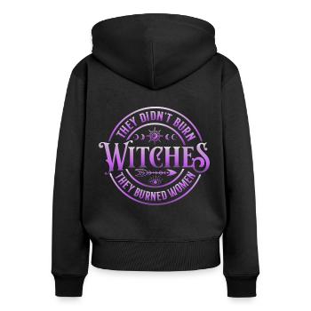Feminismus Feministische Botschaft Frauen - Frauen Premium Bio Zip Hoodie - Schwarz - Hinten - Julia (174cm)