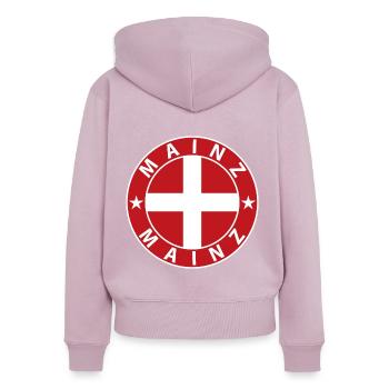 Mainz - Women's Premium Organic Zip Hoodie - dusky pink - Back - Julia (174cm)